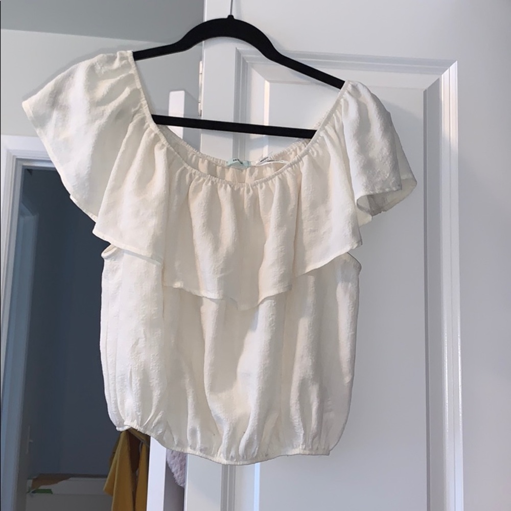 Beige off the shoulder top